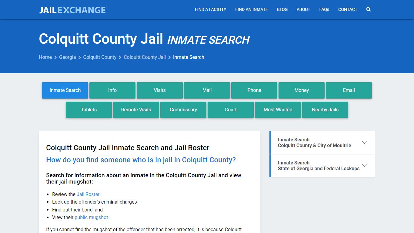 Inmate Search: Roster & Mugshots - Colquitt County Jail, GA